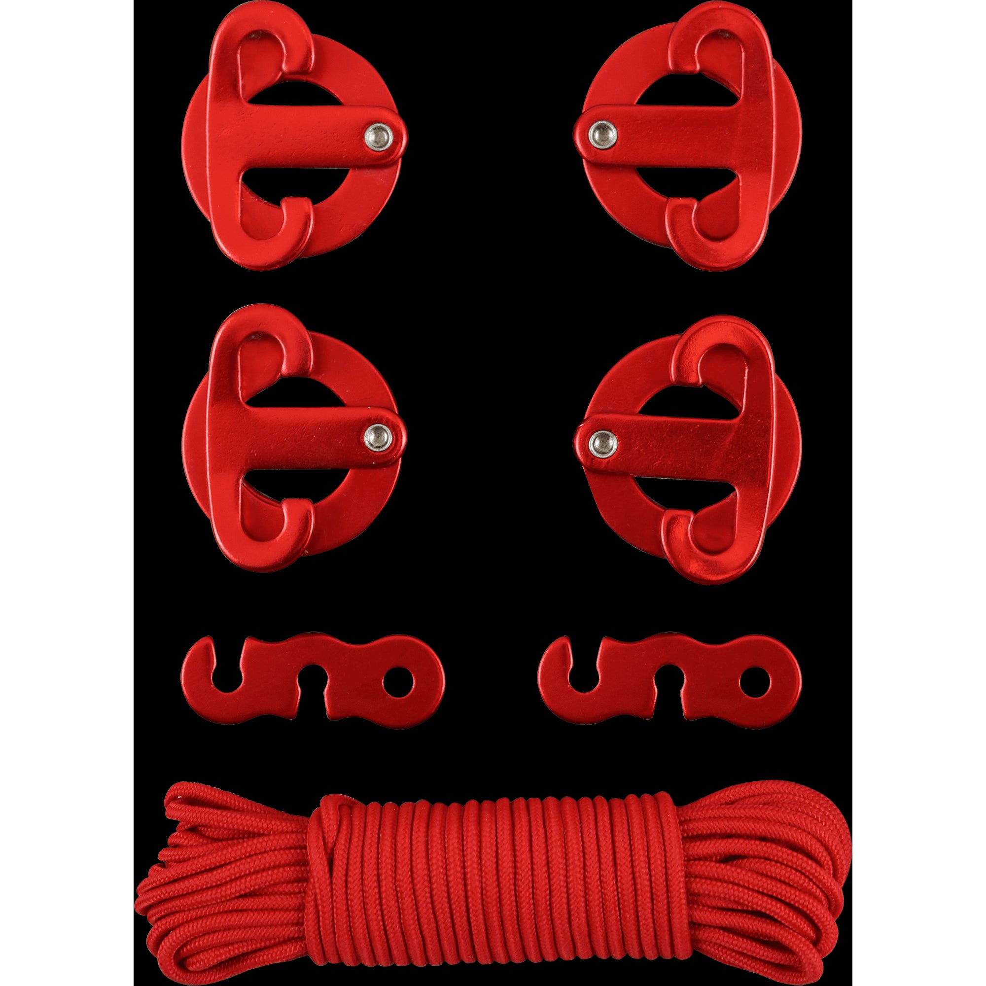 Coghlan's Red Anodized Aluminum Suspended Cord Line Anchor Clip Attachment Set